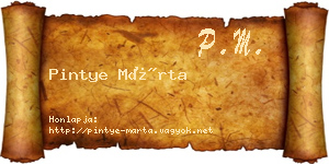 Pintye Márta névjegykártya